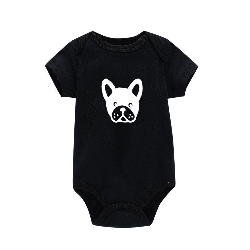 Baby Onesie Dog Print Summer Short Sleeve Bag Fart