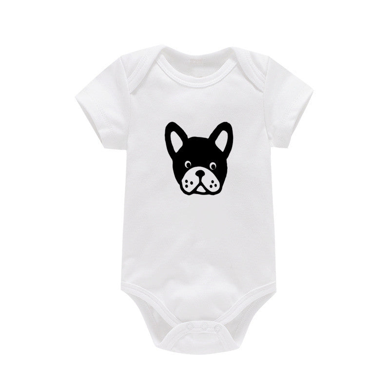 Baby Onesie Dog Print Summer Short Sleeve Bag Fart