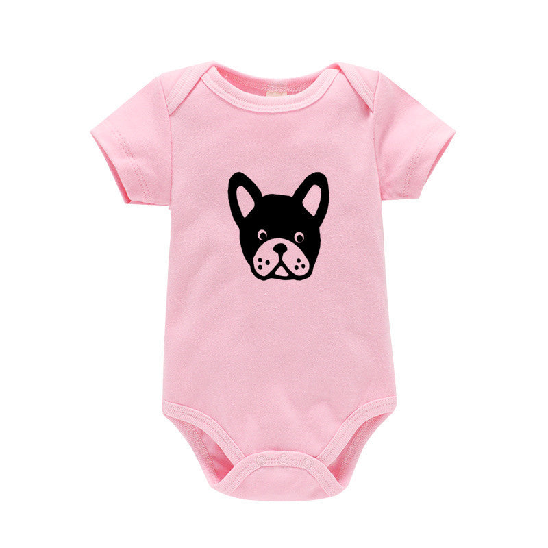 Baby Onesie Dog Print Summer Short Sleeve Bag Fart