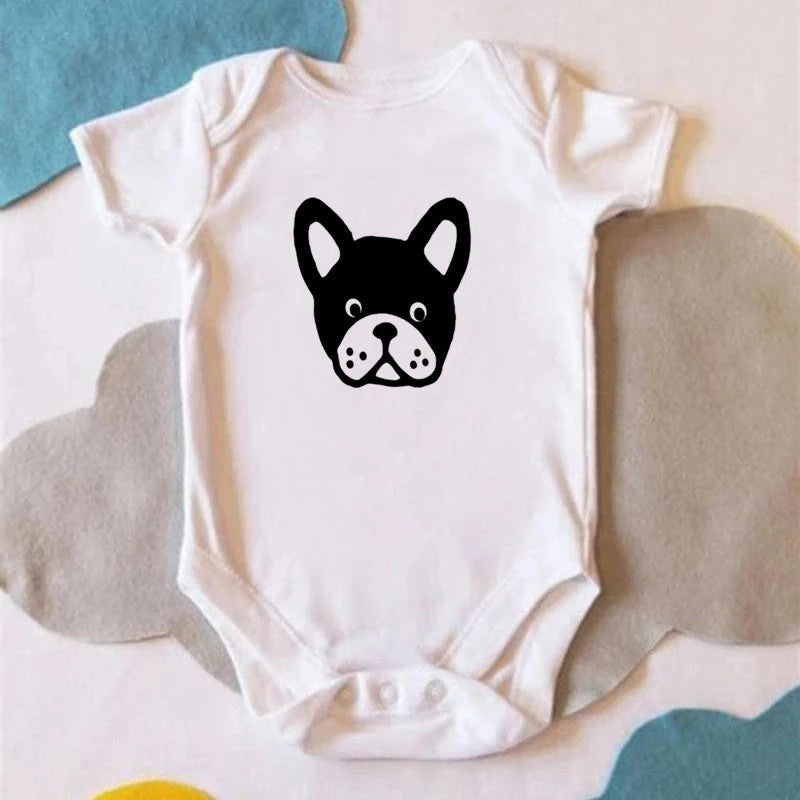 Baby Onesie Dog Print Summer Short Sleeve Bag Fart