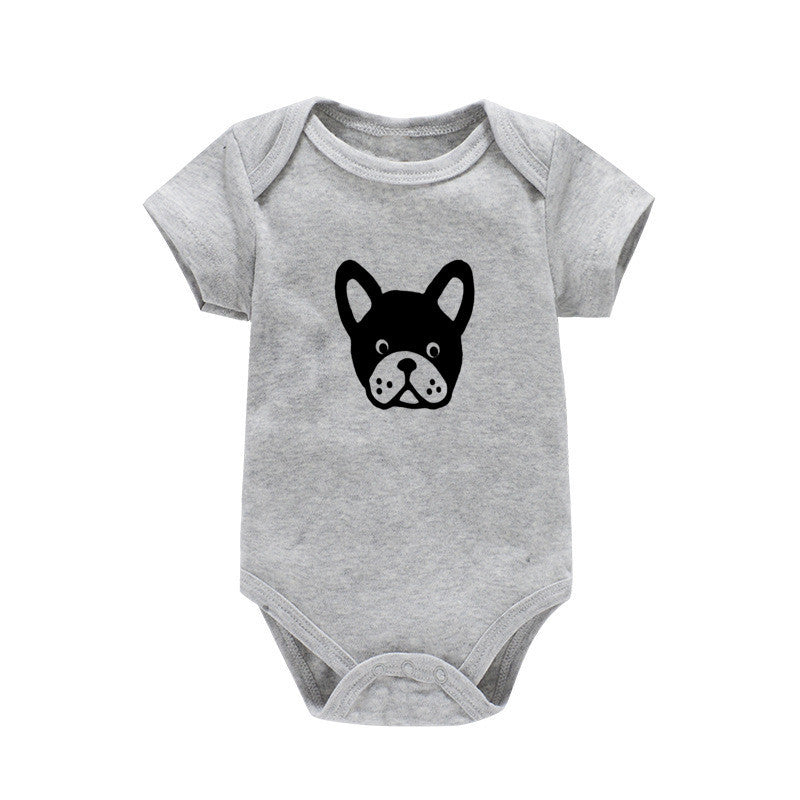 Baby Onesie Dog Print Summer Short Sleeve Bag Fart