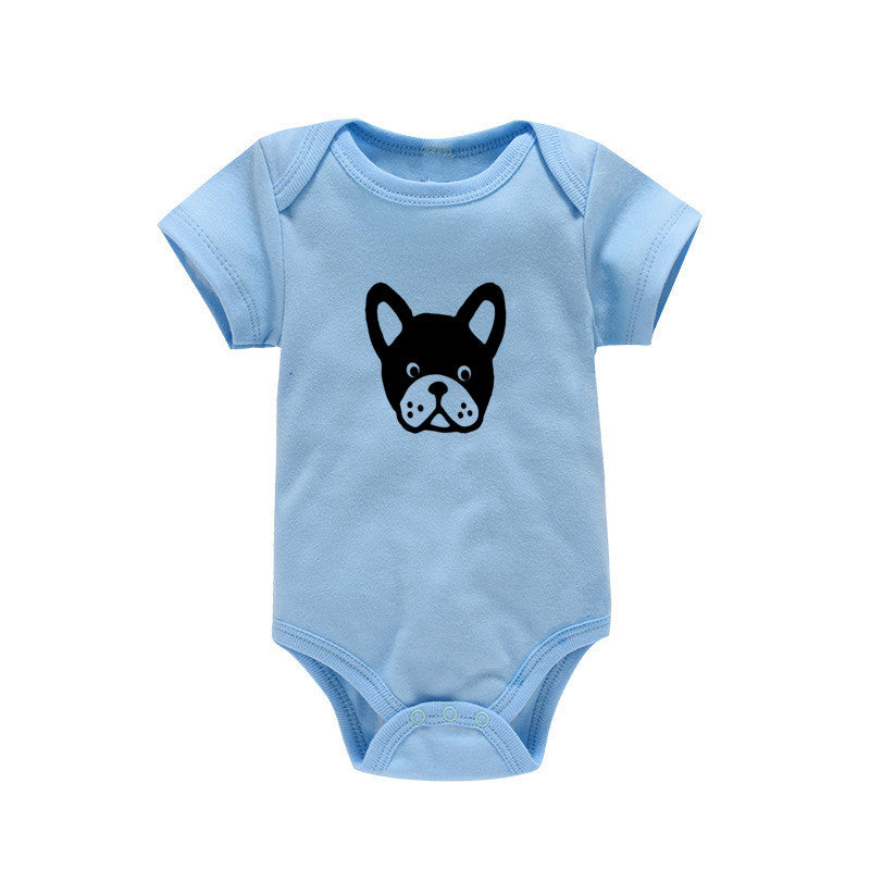 Baby Onesie Dog Print Summer Short Sleeve Bag Fart